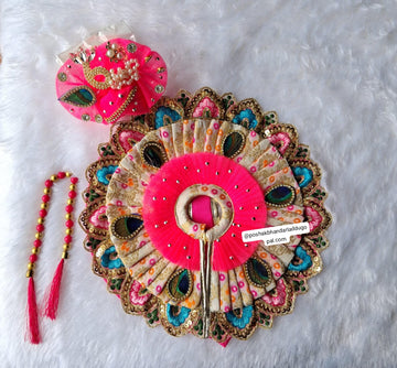 Designer Heavy Laddu Gopal Dress with Pagdi and Patka for Kids (0-5 Years) - Perfect for Janmashtami, Kanha Ji Poshak, Bal Gopal Dress