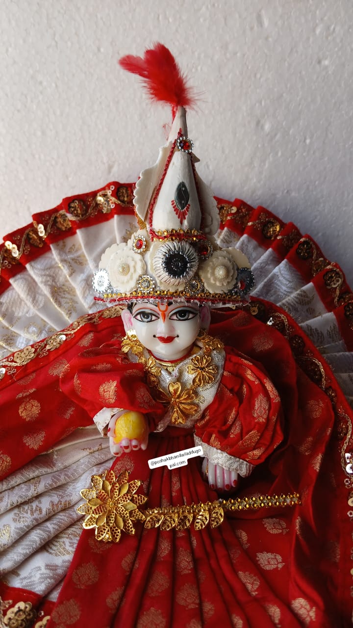Handmade Full Bengali Theme Combo: Designer Laddu Gopal Dress, Kanha Ji Poshak, Bal Gopal Dress & Krishna Ji Dress for Janmashtami Festival