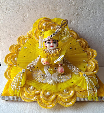 Handmade Swan Special Laddu Gopal Dress with Pagdi & Patka - Designer Kanha Ji Poshak for Janmashtami, Bal Gopal & Krishna Ji Dress