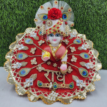 Designer Red Laddu Gopal Dress for Kanha Ji | Fancy Bal Gopal Poshak for Janmashtami | Comfortable Heavy Fabric (Size 0-6)