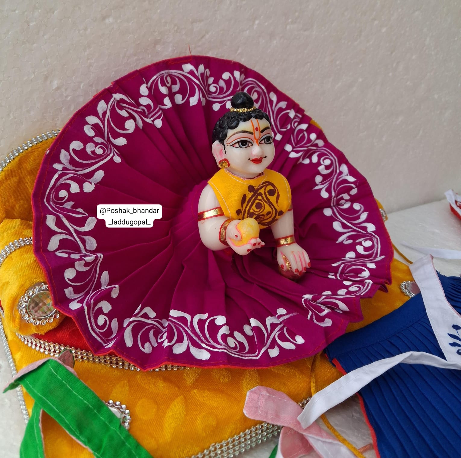 Handmade Designer Laddu Gopal Dress - Premium Quality Kanha Ji Poshak for Janmashtami, Fancy Bal Gopal Dress, Krishna Ji Dress