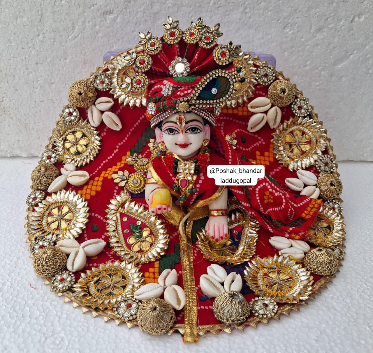 Handmade Rajasthani Laddu Gopal Dress - Designer Kanha Ji Poshak for Janmashtami | Fancy Bal Gopal & Krishna Ji Dress (Sizes 5/6/7)