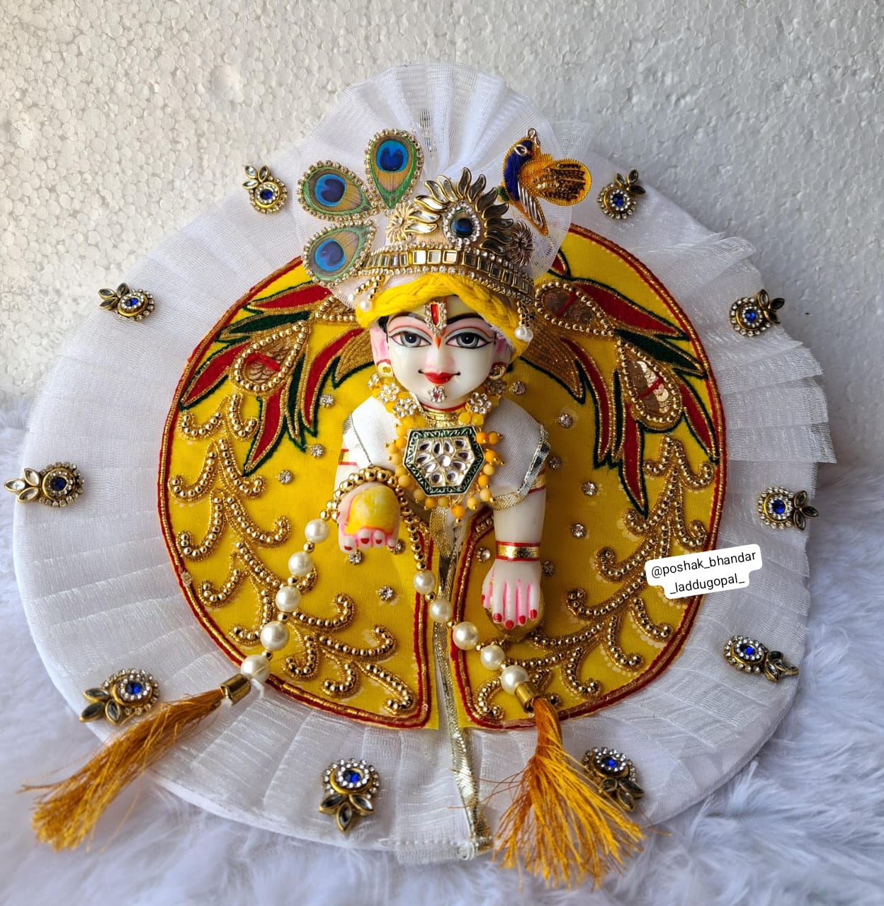 Handmade Designer Laddu Gopal Dress with Heavy Pagdi | Fancy Kanha Ji Poshak for Janmashtami | Bal Gopal & Krishna Ji Dress