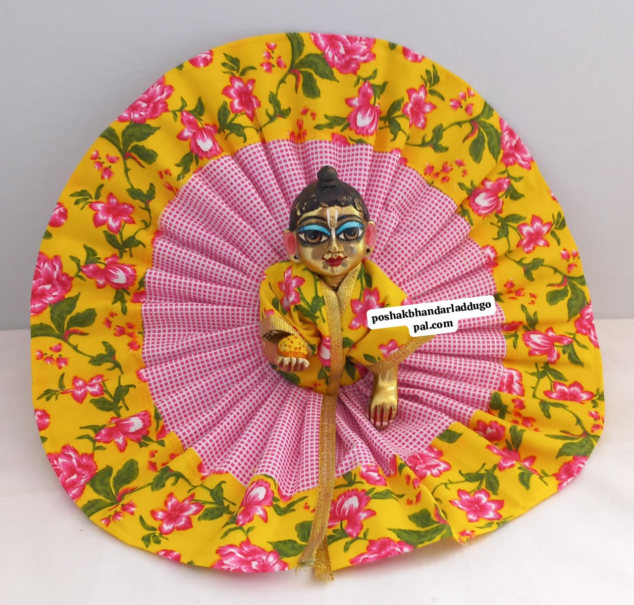 Handmade Cotton Laddu Gopal Dress - Designer Kanha Ji Poshak for Janmashtami, Fancy Bal Gopal Dress, Krishna Ji Dress (Sizes 0/1/3)