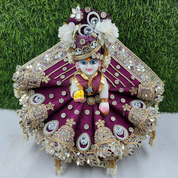 Designer Laddu Gopal Dress for Janmashtami | Fancy Kanha Ji Poshak | Heavy Bal Gopal Dress (Size 0-6) | Unique Handmade Festival Outfit