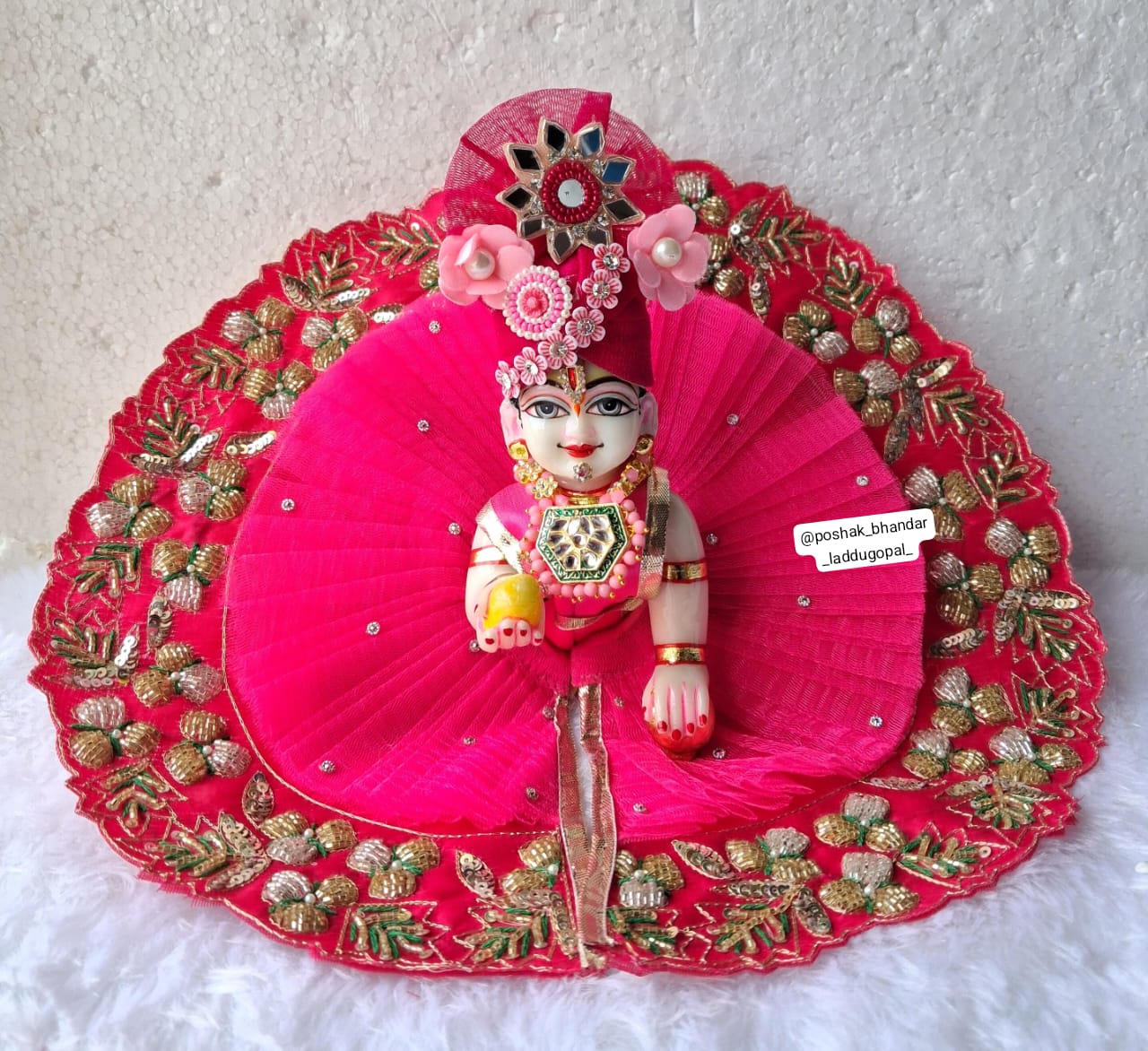 Handmade Designer Laddu Gopal Dress with Pagdi | Fancy Kanha Ji Poshak for Janmashtami | Bal Gopal & Krishna Ji Dress