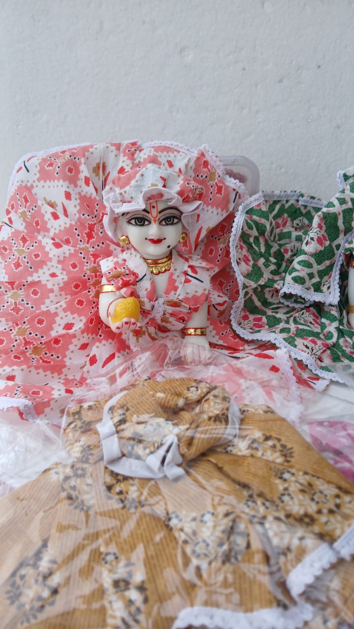Handmade Pure Cotton Laddu Gopal Dress - Designer Kanha Ji Poshak for Janmashtami, Fancy Bal Gopal Dress, Krishna Ji Outfit