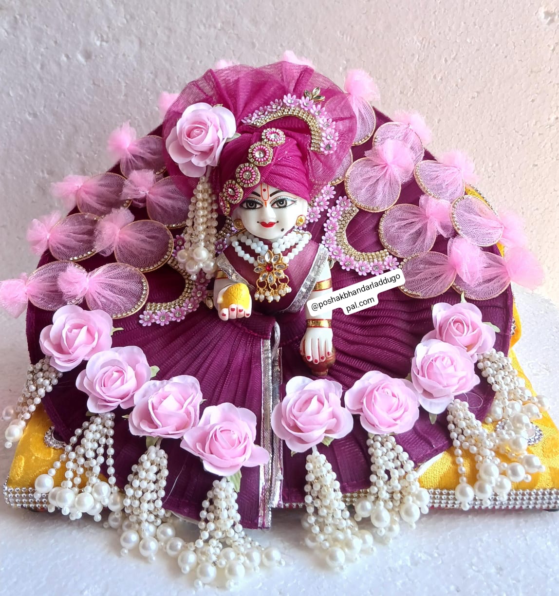 Handmade Unique Colour Heavy Laddu Gopal Dress - Designer Kanha Ji Poshak for Janmashtami, Fancy Bal Gopal & Krishna Ji Dress