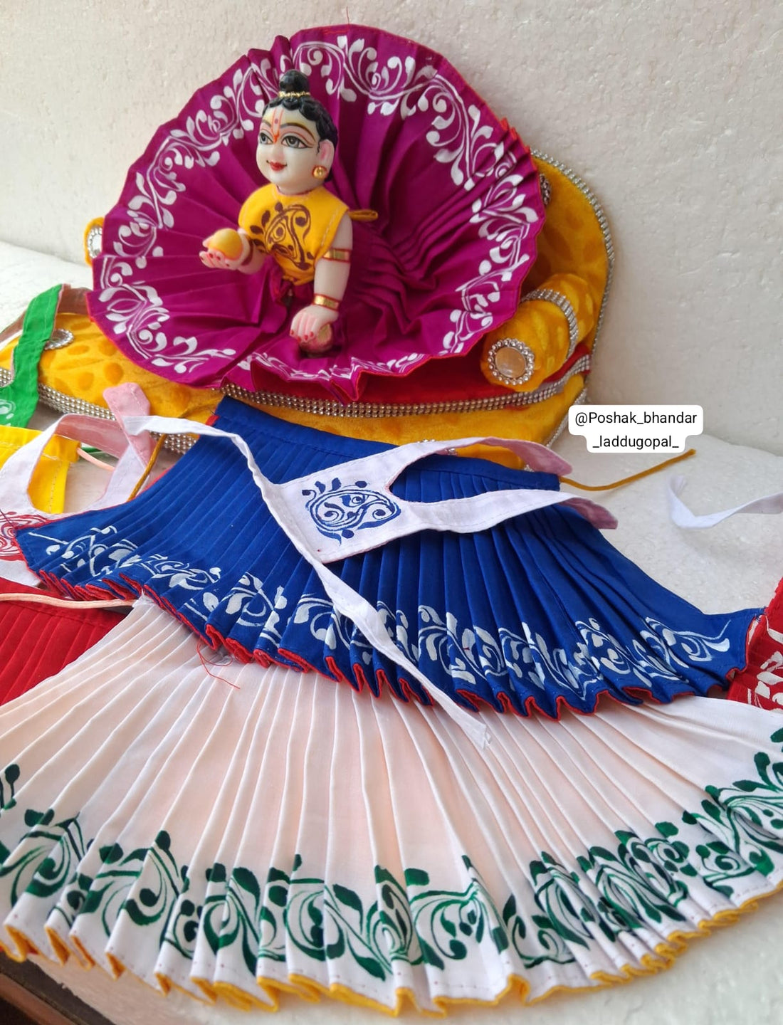 Handmade Designer Laddu Gopal Dress - Premium Quality Kanha Ji Poshak for Janmashtami, Fancy Bal Gopal Dress, Krishna Ji Dress