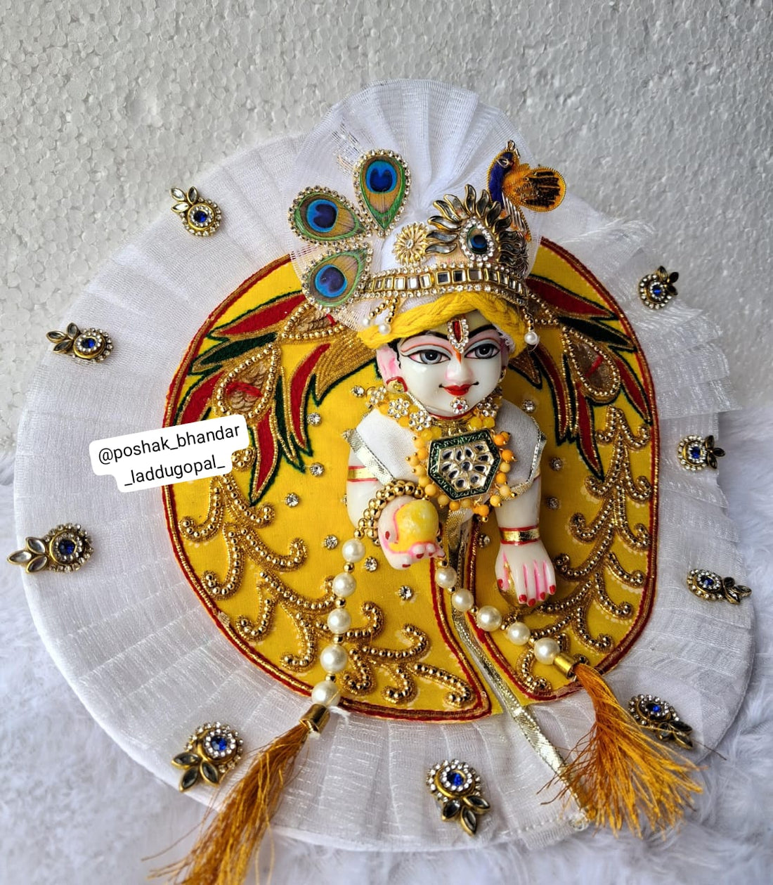 Handmade Designer Laddu Gopal Dress with Heavy Pagdi | Fancy Kanha Ji Poshak for Janmashtami | Bal Gopal & Krishna Ji Dress