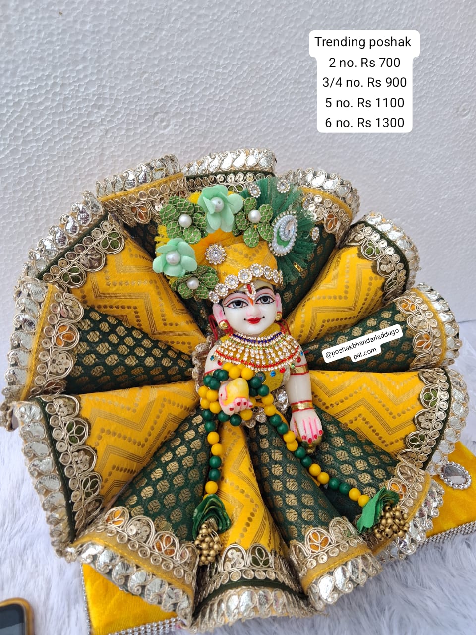 Handmade Designer Laddu Gopal Dress | Fancy Kanha Ji Poshak for Janmashtami | Bal Gopal & Krishna Ji Dress - Perfect Festival Outfit