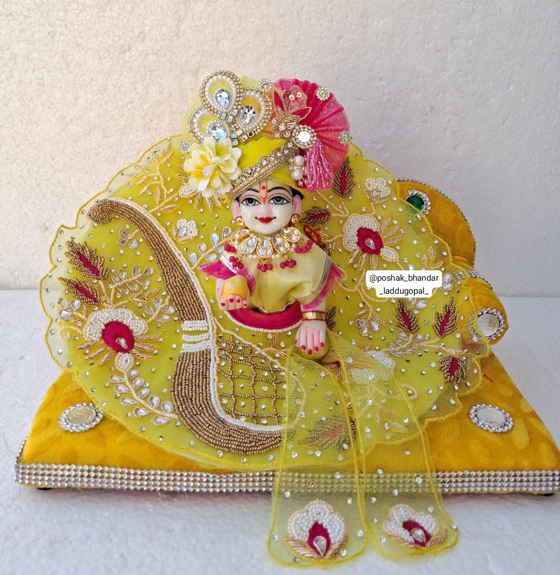 Handmade Basant Panchami Special: Designer Laddu Gopal Dress, Fancy Kanha Ji Poshak, Bal Gopal & Krishna Ji Dress for Festivals & Janmashtami