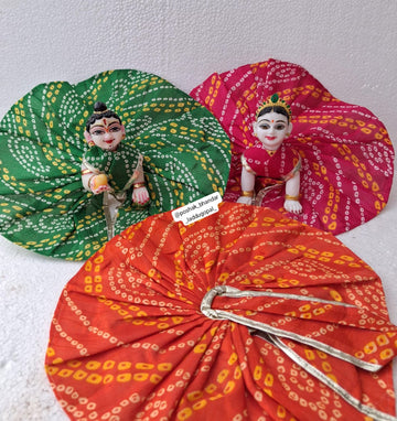 Handmade Bandhini Laddu Gopal Dress for Kids (Size 3 to 7) - Designer Kanha Ji Poshak, Fancy Bal Gopal Dress for Janmashtami Celebrations