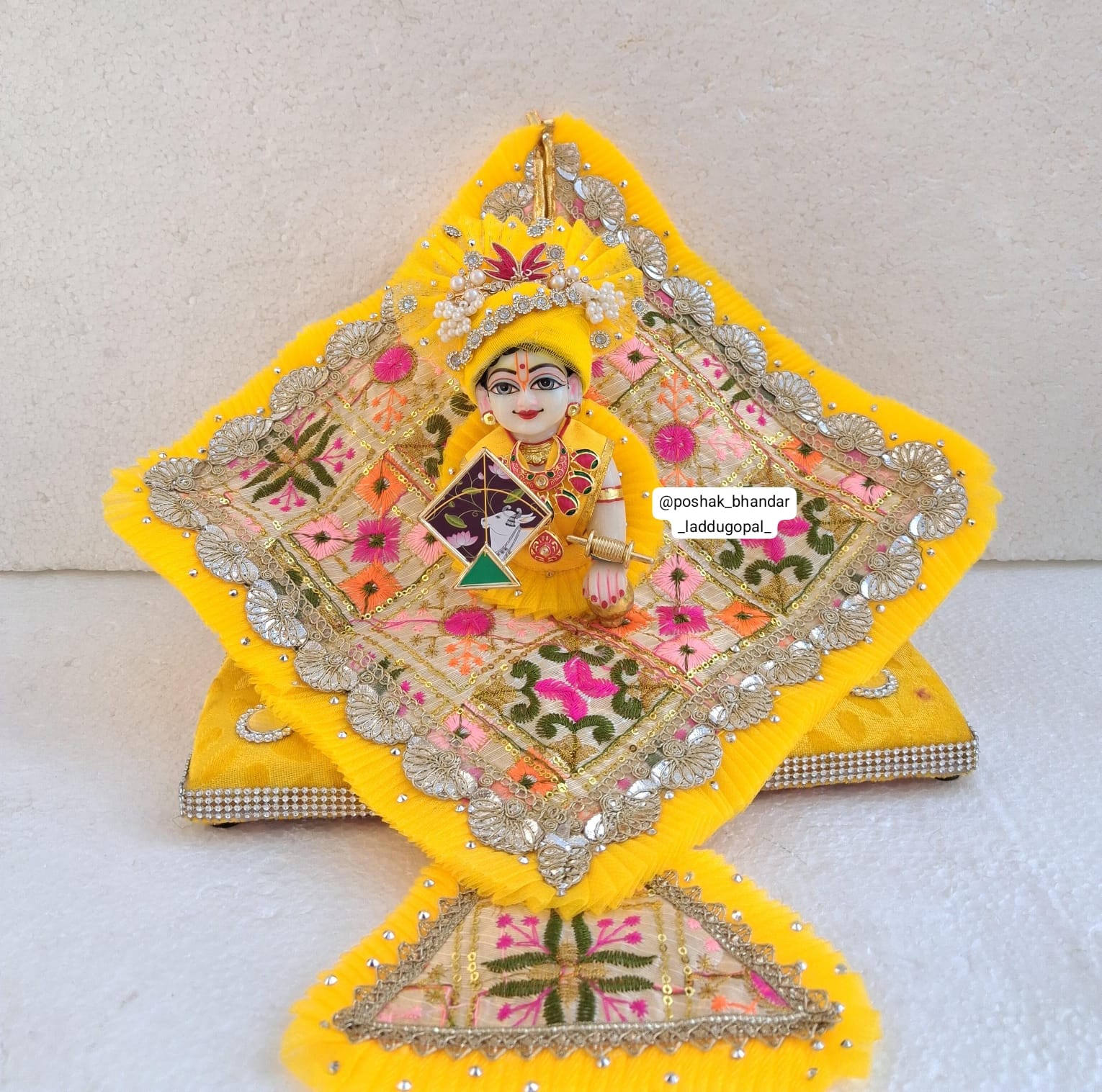 Handmade Designer Laddu Gopal Dress | Fancy Kanha Ji Poshak for Janmashtami | Bal Gopal & Krishna Ji Dress for Festivals