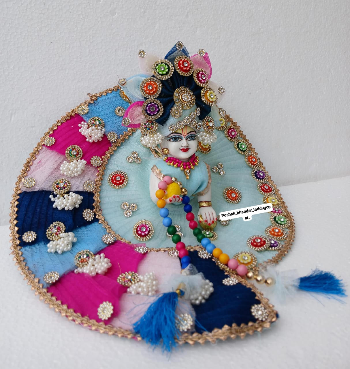 Handmade Designer Laddu Gopal Dress with Pagdi - Fancy Kanha Ji Poshak for Janmashtami, Bal Gopal & Krishna Ji Dress