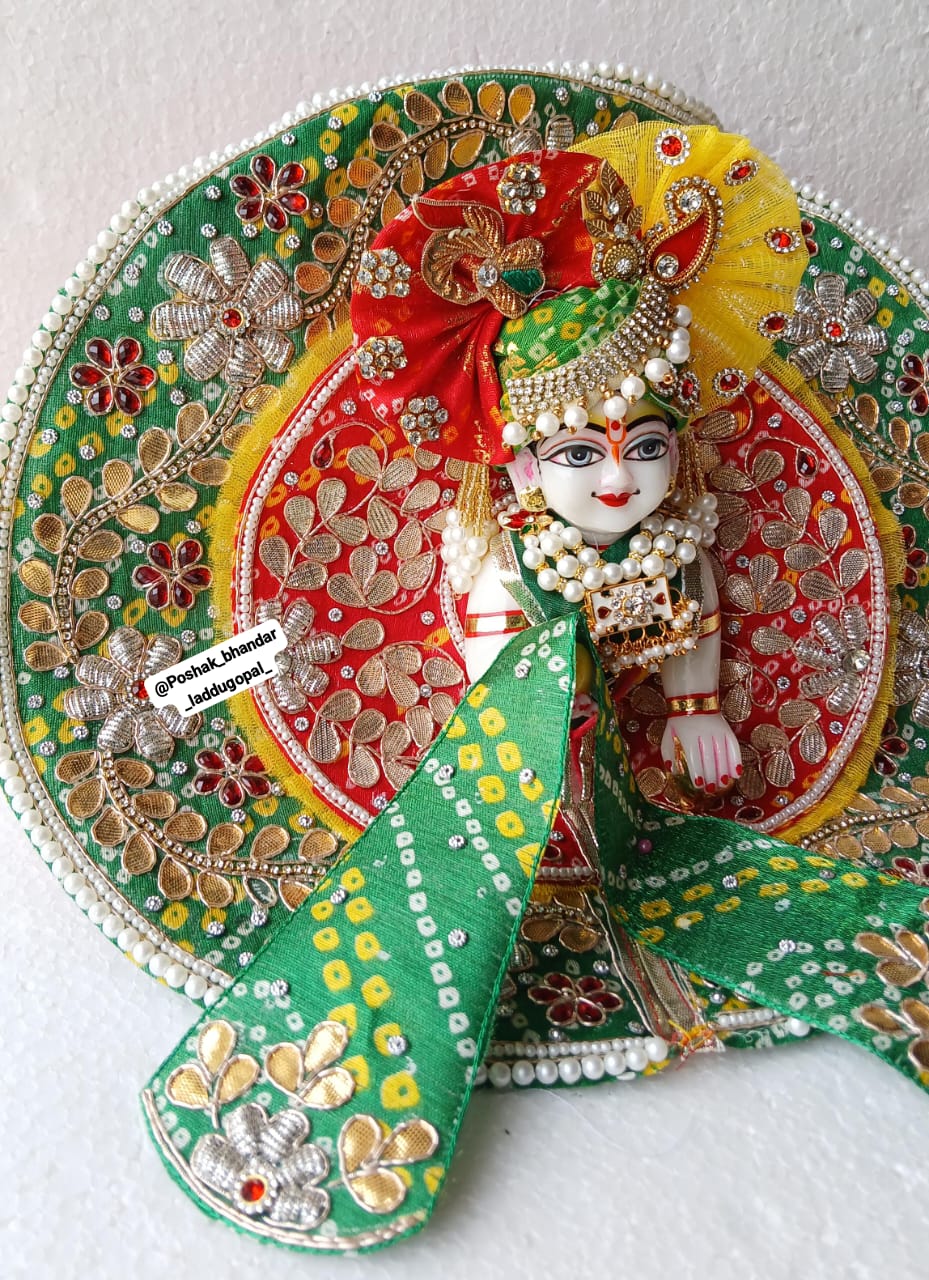 Handmade Rajwadi Designer Dress with Pagdi for Laddu Gopal | Fancy Kanha Ji Poshak for Janmashtami | Bal Gopal & Krishna Ji Dress