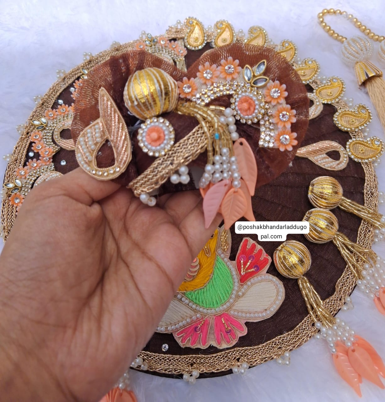 Handmade Ganpati Heavy Dress with Pagdi & Patka - Designer Laddu Gopal Dress, Kanha Ji Poshak, Bal Gopal & Krishna Ji Dress for Janmashtami Festival