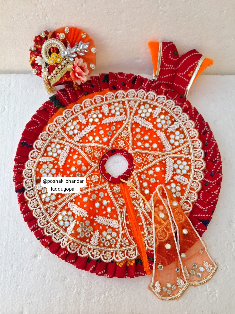 Handmade Designer Laddu Gopal Dress with Pagdi & Patka - Fancy Kanha Ji Poshak for Janmashtami, Bal Gopal & Krishna Ji Celebrations