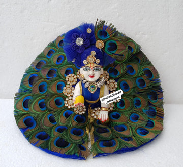 Handmade Morpankh Laddu Gopal Dress with Pagdi - Designer Kanha Ji Poshak for Janmashtami, Fancy Bal Gopal & Krishna Ji Dress