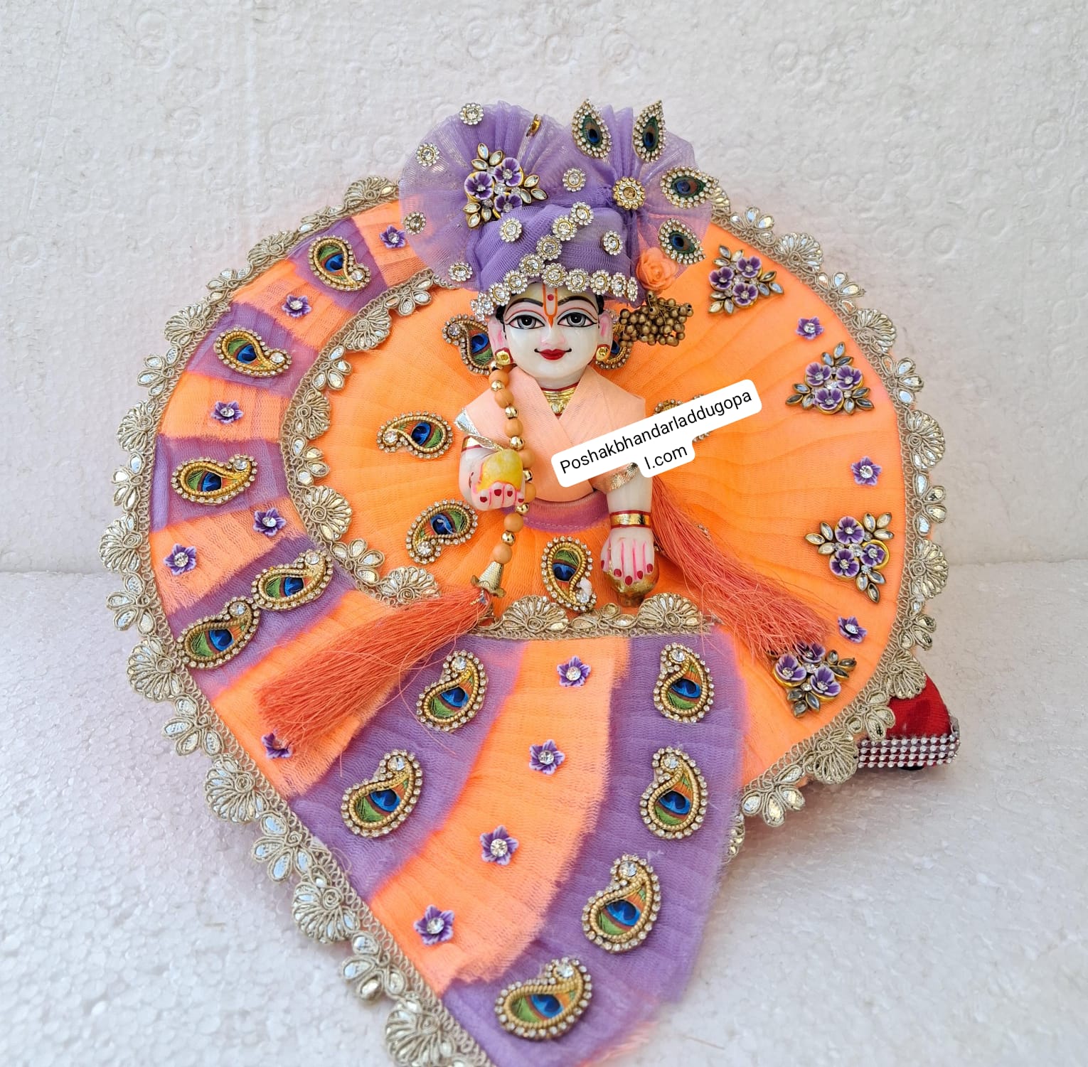 Handmade Designer Laddu Gopal Dress with Pagdi and Patka | Fancy Kanha Ji Poshak for Janmashtami | Bal Gopal & Krishna Ji Dress