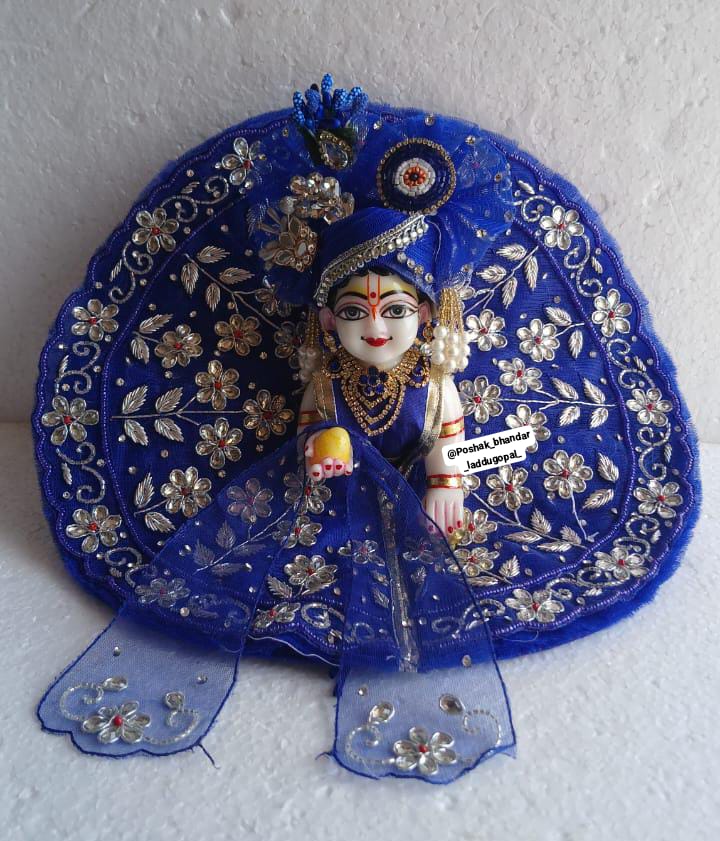 Handmade Gota Patti Dress with Pagdi for Laddu Gopal | Designer Kanha Ji Poshak | Fancy Bal Gopal Dress for Janmashtami Celebrations