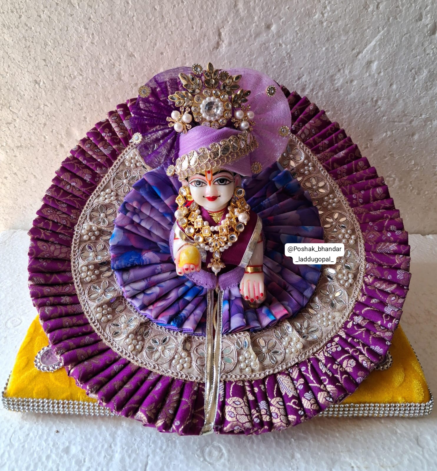 Handmade Banarsi & Organza Fancy Dress for Laddu Gopal | Designer Kanha Ji Poshak for Janmashtami | Bal Gopal & Krishna Ji Dress