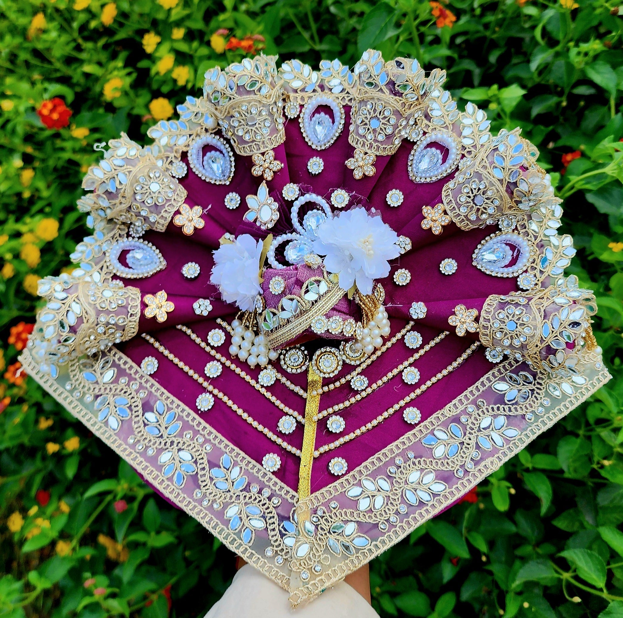 Designer Laddu Gopal Dress for Janmashtami | Fancy Kanha Ji Poshak | Heavy Bal Gopal Dress (Size 0-6) | Unique Handmade Festival Outfit