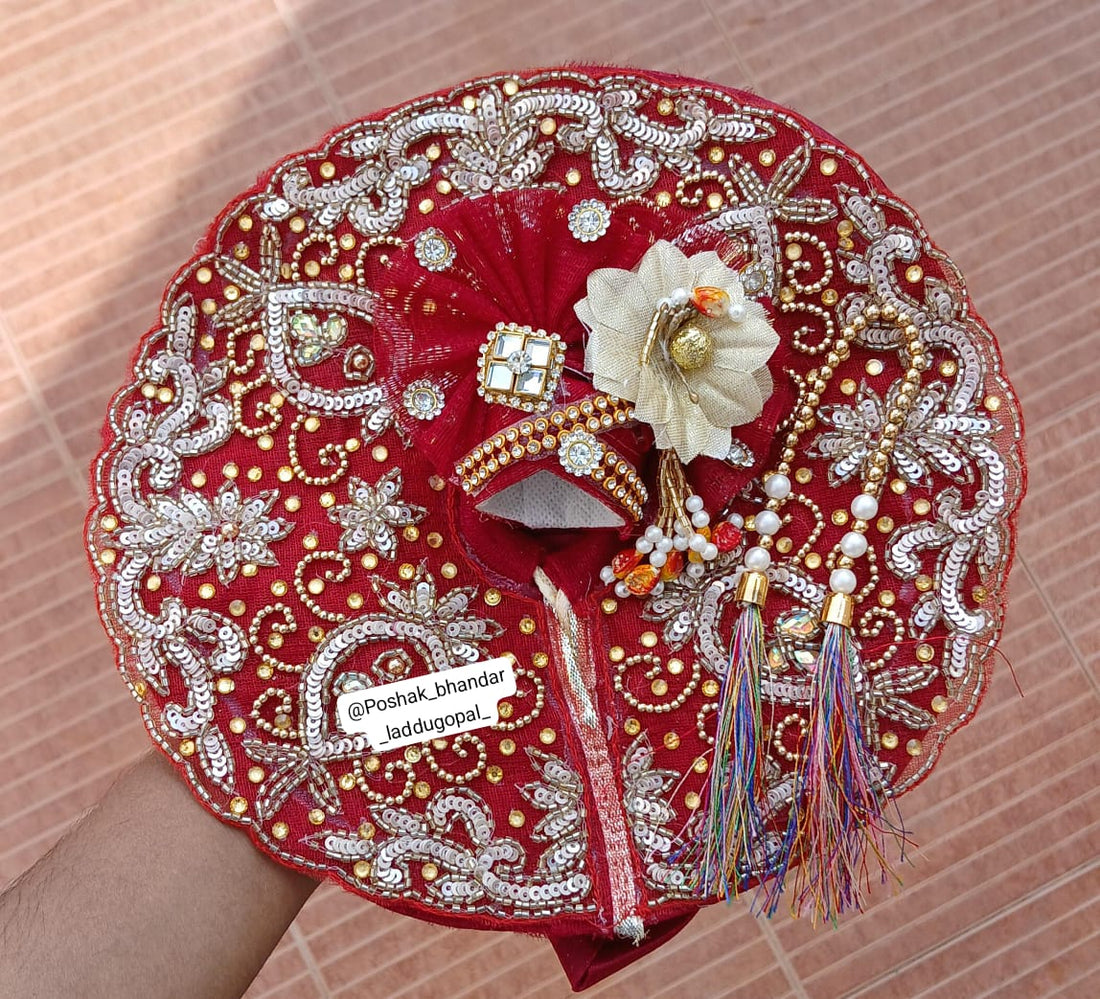 Handmade Designer Laddu Gopal Dress with Pagdi - Fancy Kanha Ji Poshak for Janmashtami, Bal Gopal & Krishna Ji Dress