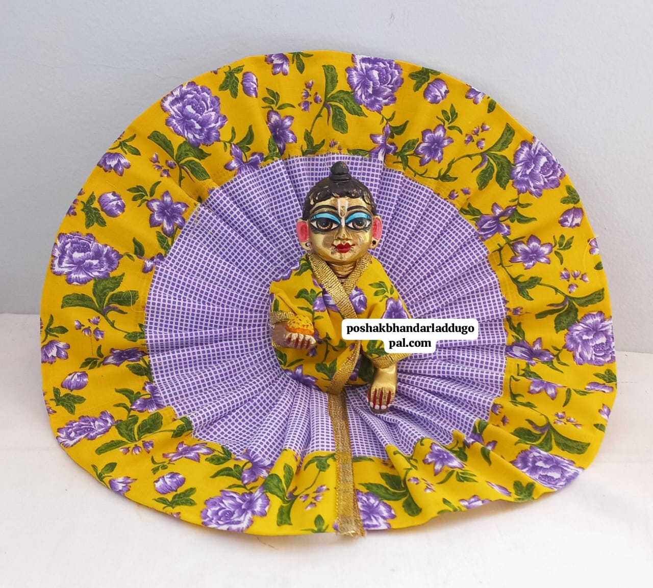 Handmade Cotton Laddu Gopal Dress - Designer Kanha Ji Poshak for Janmashtami, Fancy Bal Gopal Dress, Krishna Ji Dress (Sizes 0/1/3)