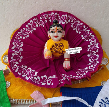 Handmade Designer Laddu Gopal Dress - Premium Quality Kanha Ji Poshak for Janmashtami, Fancy Bal Gopal Dress, Krishna Ji Dress