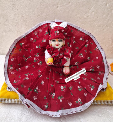 Handmade Pure Cotton Laddu Gopal Dress with Bunny Cap - Designer Kanha Ji Poshak for Janmashtami, Fancy Bal Gopal Dress, Krishna Ji Outfit