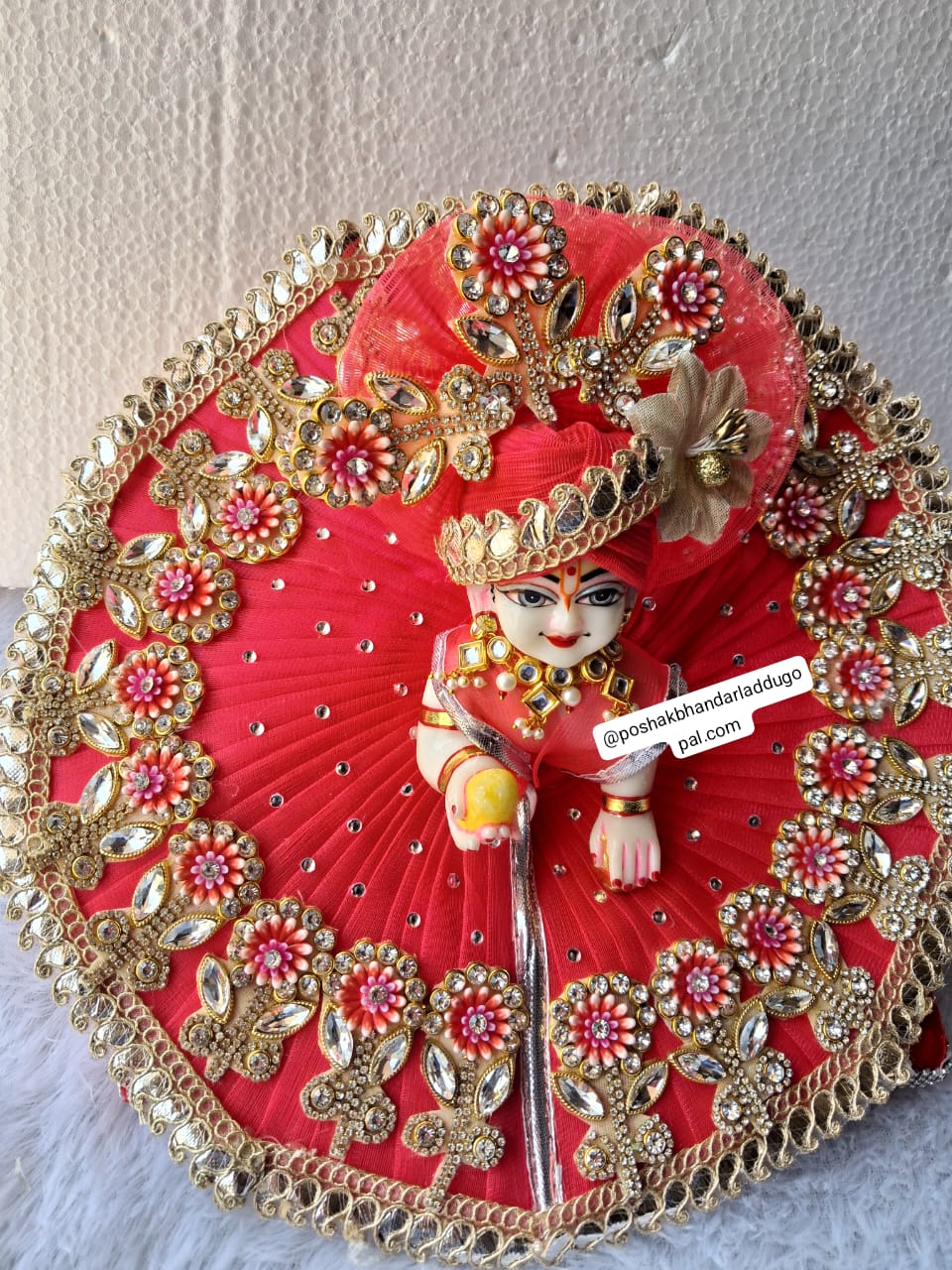 Handmade Flower Dress with Pagdi for Laddu Gopal | Designer Kanha Ji Poshak | Fancy Bal Gopal Dress for Janmashtami Celebrations