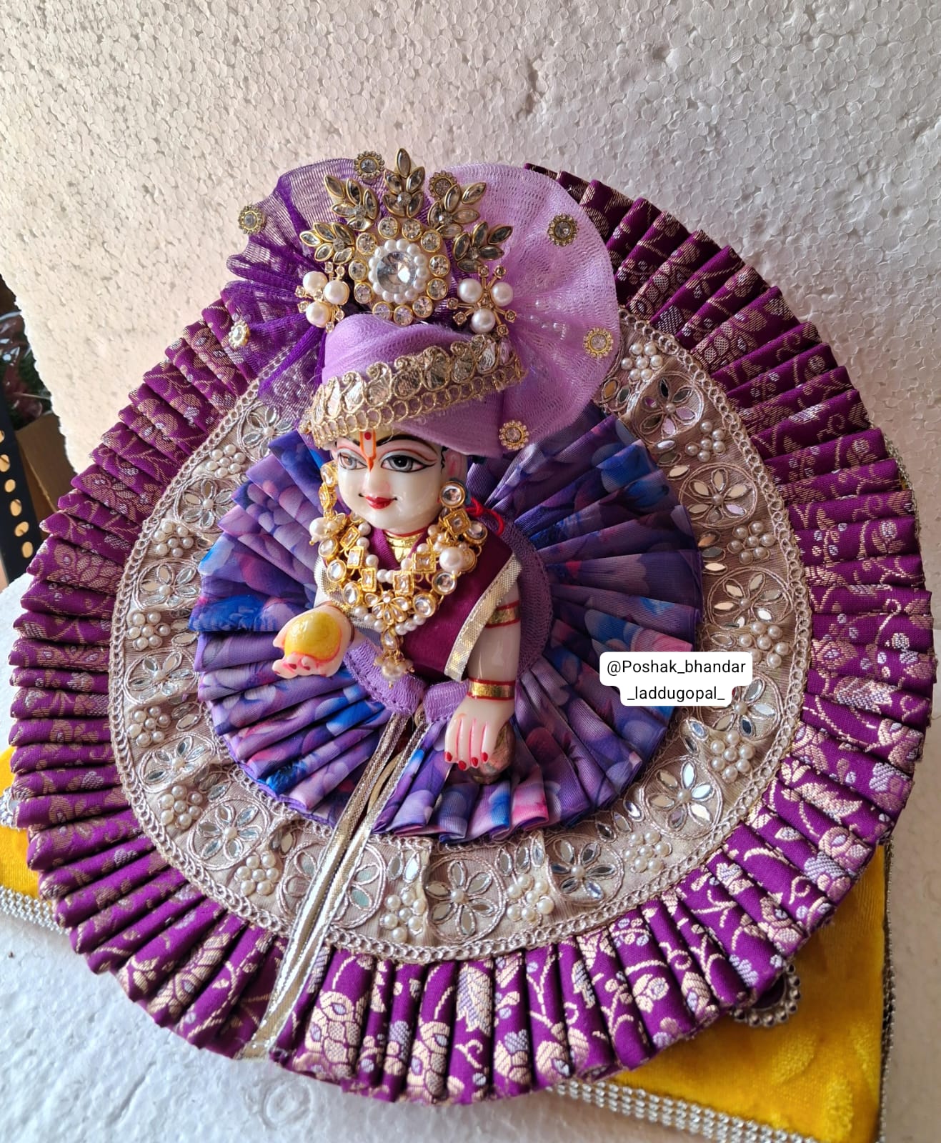 Handmade Banarsi & Organza Fancy Dress for Laddu Gopal | Designer Kanha Ji Poshak for Janmashtami | Bal Gopal & Krishna Ji Dress