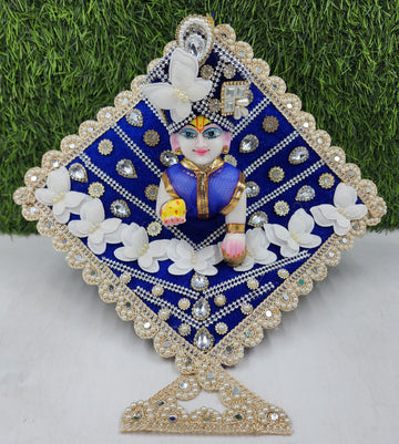 Designer Blue Shaneel Laddu Gopal Dress | Fancy Kanha Ji Poshak for Janmashtami & Festivals | Comfortable Size 0-6 Bal Gopal Dress