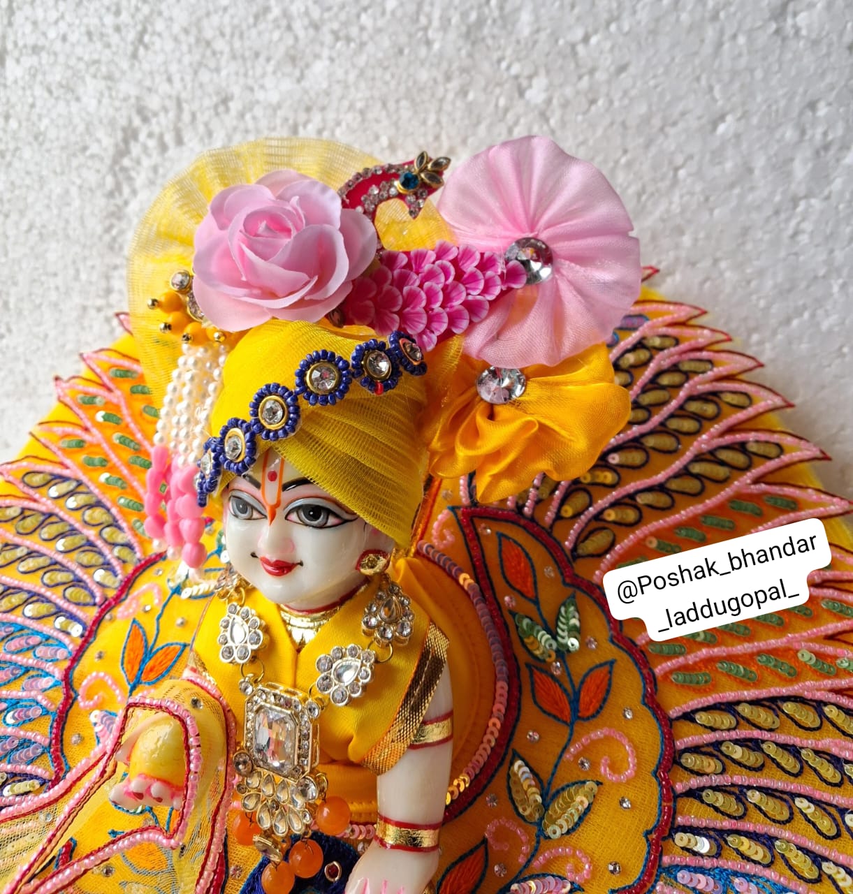 Handmade Janmashtami Special Designer Pitambar Collection - Elegant Laddu Gopal Dress, Kanha Ji Poshak, Bal Gopal Dress & Krishna Ji Dress