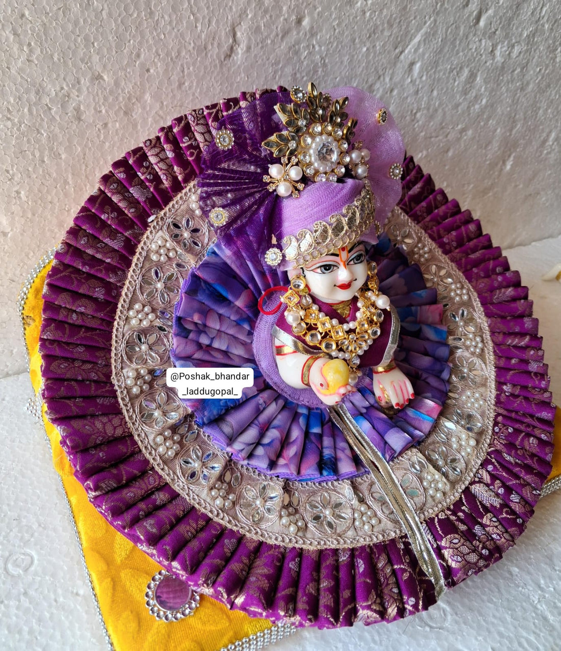 Handmade Banarsi & Organza Fancy Dress for Laddu Gopal | Designer Kanha Ji Poshak for Janmashtami | Bal Gopal & Krishna Ji Dress
