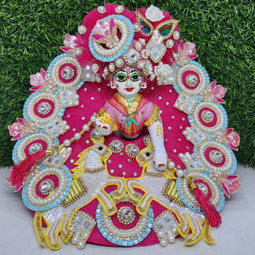 Designer Laddu Gopal Dress with Horse Pair - Fancy Kanha Ji Poshak for Janmashtami | Comfortable & Unique Bal Gopal Dress (Size 0-6)