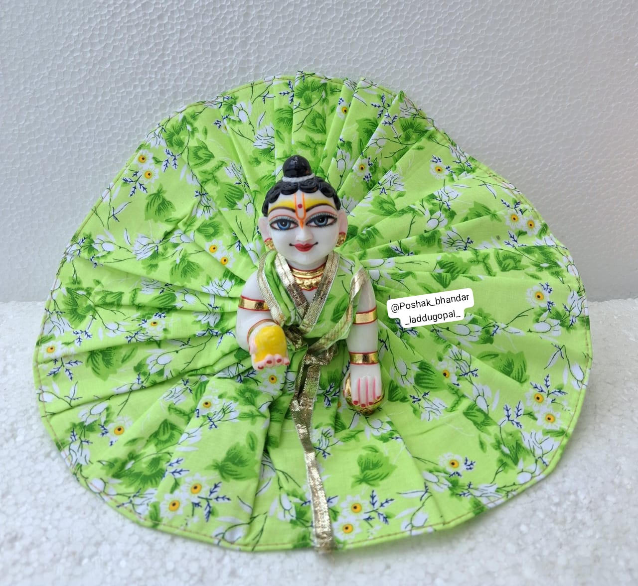 Handmade Designer Laddu Gopal Dress - Fancy Kanha Ji Poshak for Janmashtami, Bal Gopal Dress, Krishna Ji Dress - High Quality 6/7 Size