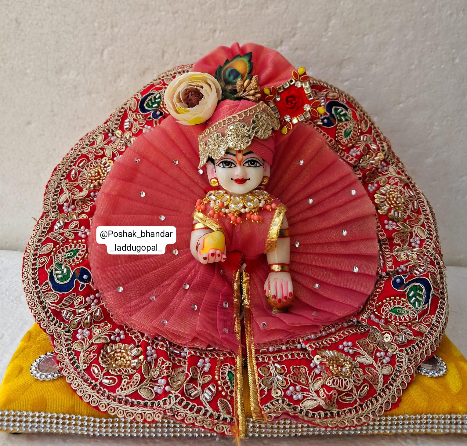 Handmade Heavy Unique Colour Laddu Gopal Dress - Designer Kanha Ji Poshak for Janmashtami, Fancy Bal Gopal & Krishna Ji Dress