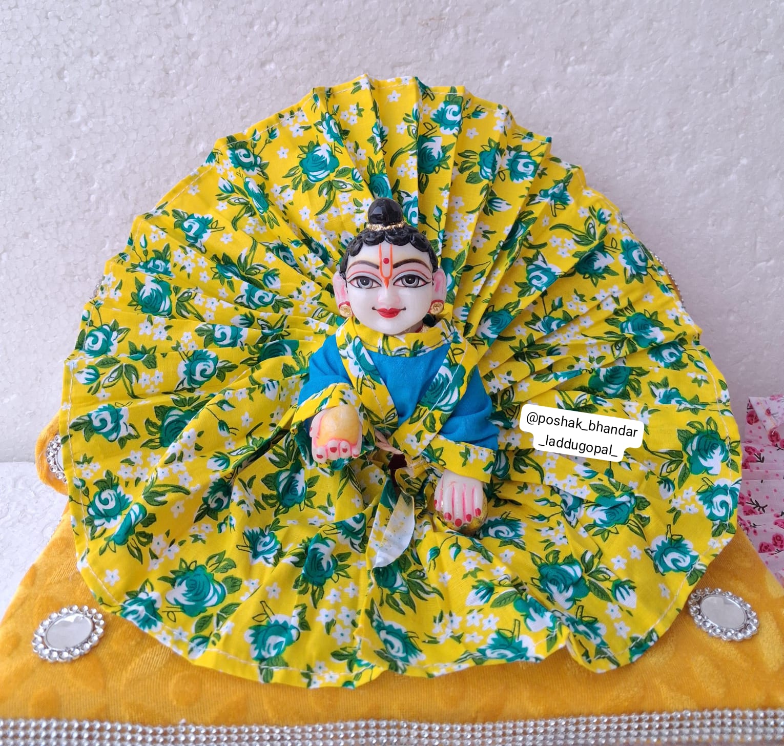 Handmade Pure Cotton Laddu Gopal Dress - Premium Quality Designer Poshak for Kanha Ji, Bal Gopal & Krishna Ji - Perfect for Janmashtami Festival