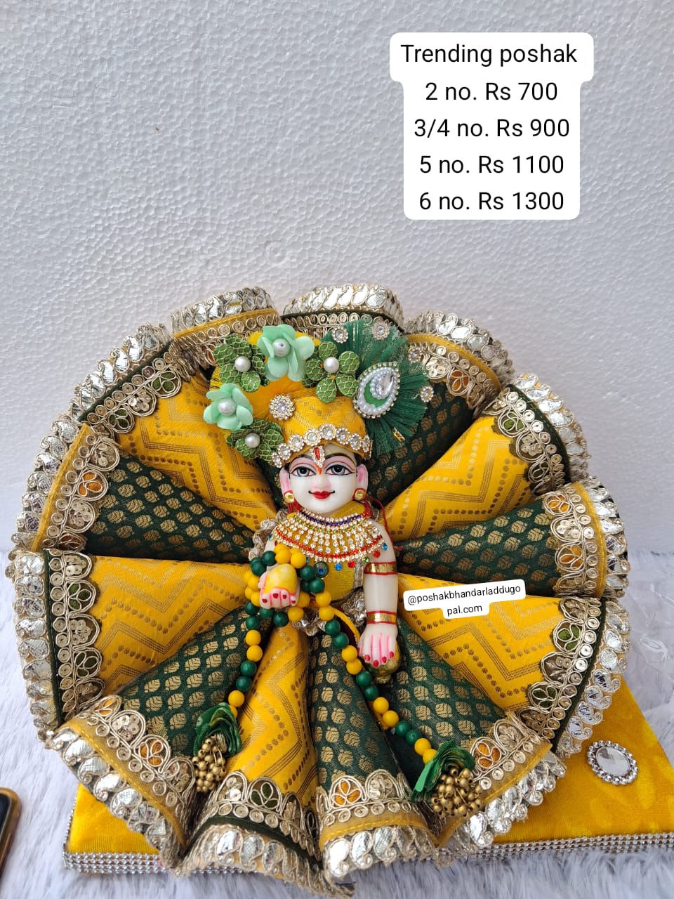 Handmade Designer Laddu Gopal Dress | Fancy Kanha Ji Poshak for Janmashtami | Bal Gopal & Krishna Ji Dress - Perfect Festival Outfit