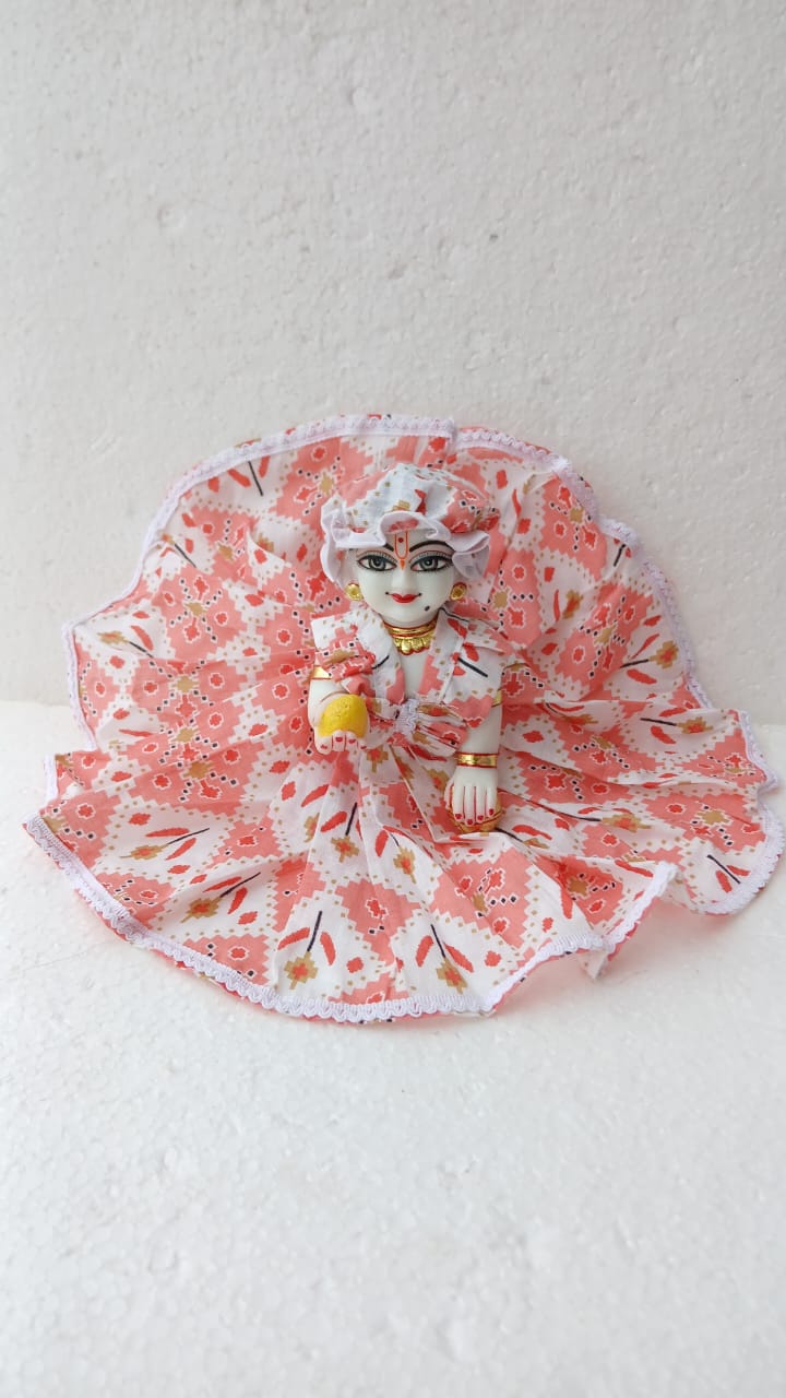 Handmade Pure Cotton Laddu Gopal Dress - Designer Kanha Ji Poshak for Janmashtami, Fancy Bal Gopal Dress, Krishna Ji Outfit