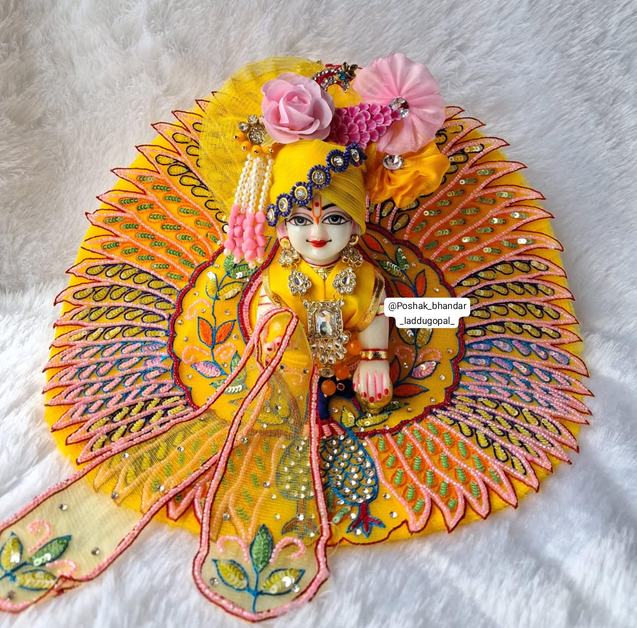 Handmade Janmashtami Special Designer Pitambar Collection - Elegant Laddu Gopal Dress, Kanha Ji Poshak, Bal Gopal Dress & Krishna Ji Dress