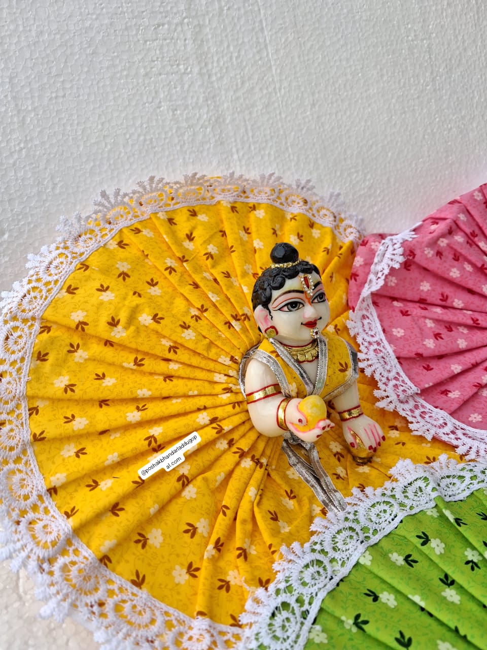 Handmade Cotton Laddu Gopal Dress - Designer Kanha Ji Poshak for Janmashtami, Fancy Bal Gopal & Krishna Ji Dress, Perfect Festival Outfit