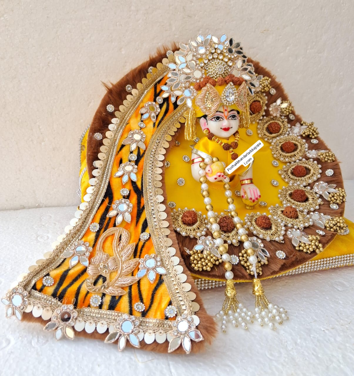 Handmade Bhole Bhandari Dress with Pagdi - Designer Laddu Gopal Dress, Kanha Ji Poshak, Bal Gopal Dress for Janmashtami Festival