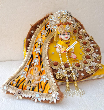Handmade Bhole Bhandari Dress with Pagdi - Designer Laddu Gopal Dress, Kanha Ji Poshak, Bal Gopal Dress for Janmashtami Festival