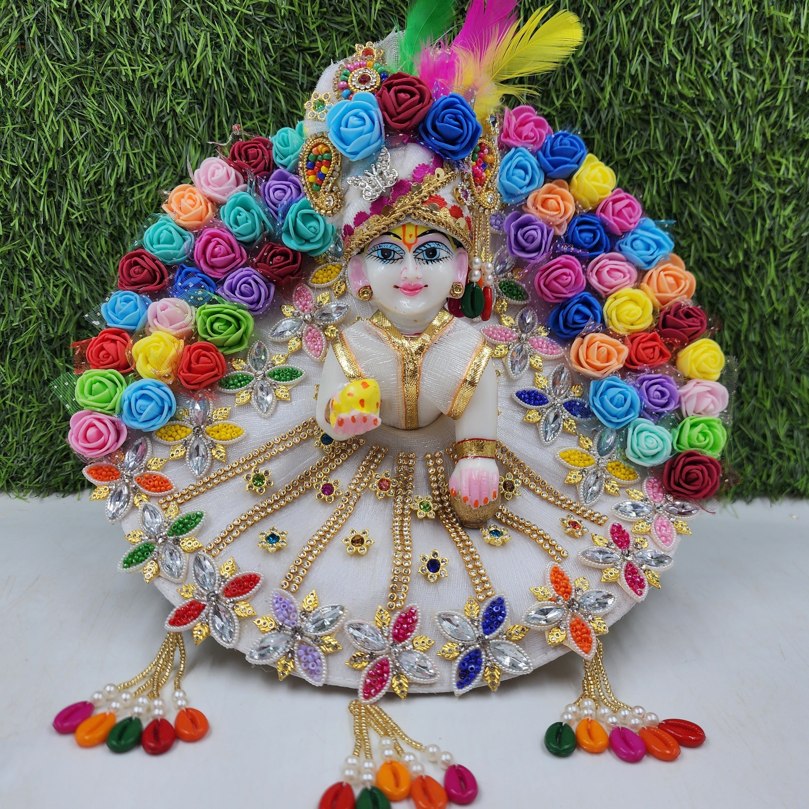 Designer Multi Foam Flower Dress for Laddu Gopal Ji | Fancy Kanha Ji Poshak | Perfect for Janmashtami, Diwali & Festivals | Sizes 0-6 Available