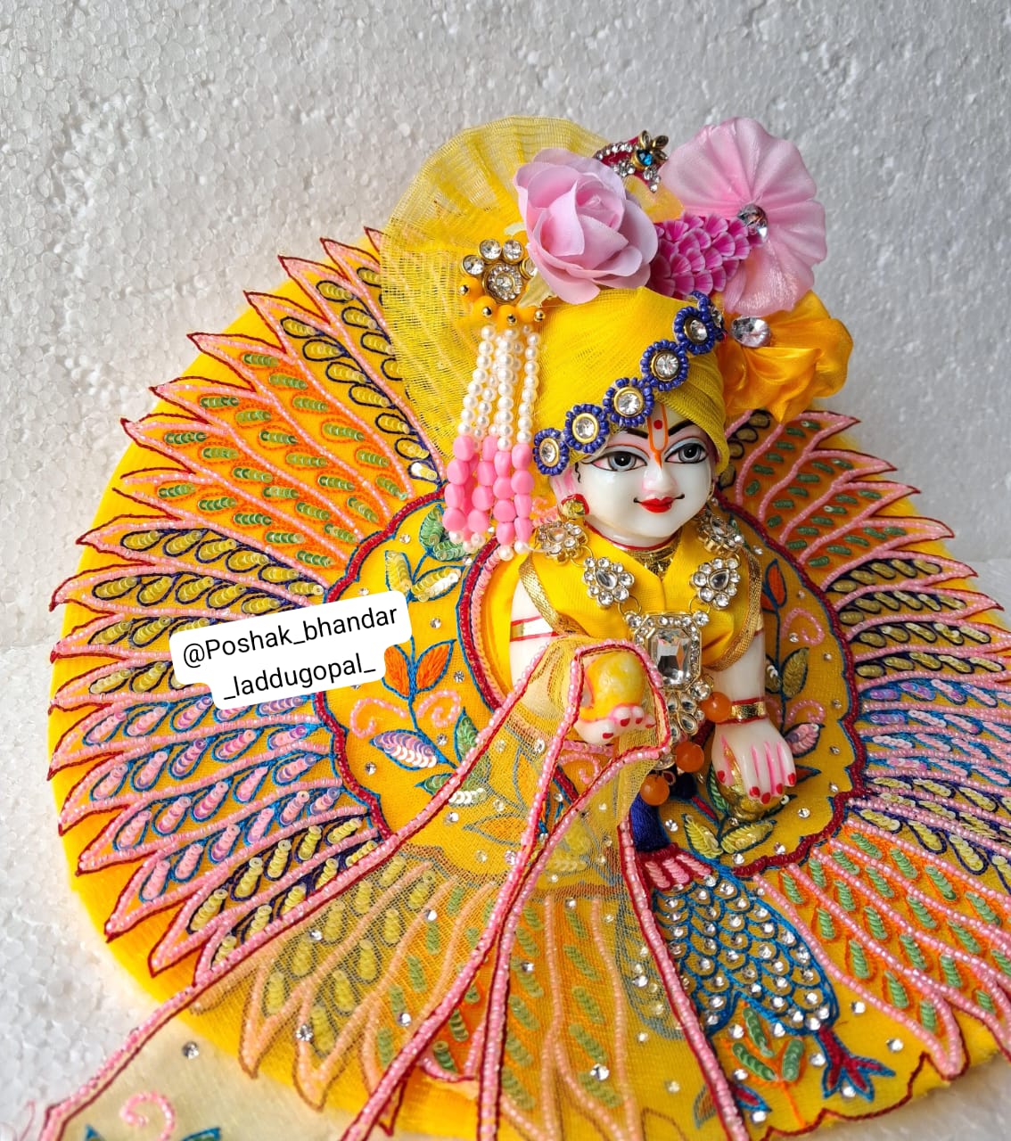 Handmade Janmashtami Special Designer Pitambar Collection - Elegant Laddu Gopal Dress, Kanha Ji Poshak, Bal Gopal Dress & Krishna Ji Dress