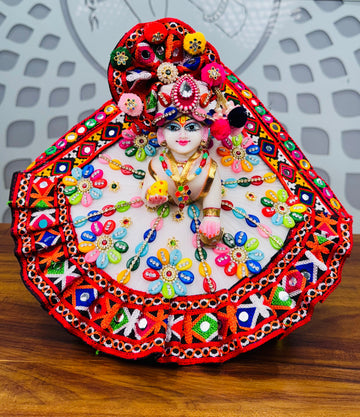 Designer Navratra Special Multi Dress for Laddu Gopal Ji | Fancy Kanha Ji Poshak | Handmade Bal Gopal Dress for Janmashtami (Size 0-6)