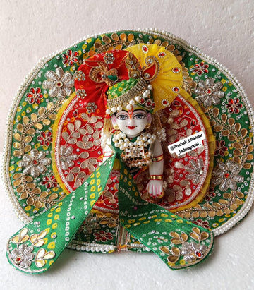 Handmade Rajwadi Designer Dress with Pagdi for Laddu Gopal | Fancy Kanha Ji Poshak for Janmashtami | Bal Gopal & Krishna Ji Dress